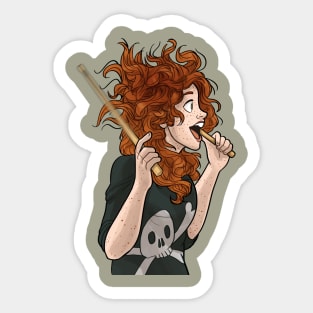 Wren's Drummer Hair Sticker